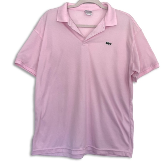RARE Vintage Lacoste Made in France Polo Shirt Pink Mens 6 XL Crocodile Logo - Picture 1 of 8